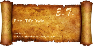 Ehr Tünde névjegykártya